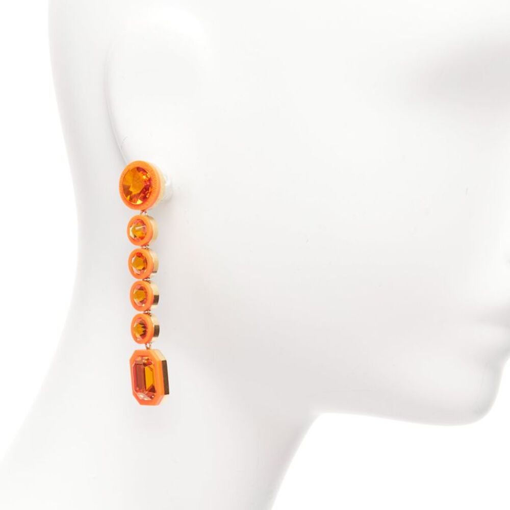 Off White Jewel Rhinestone Drop Earrings